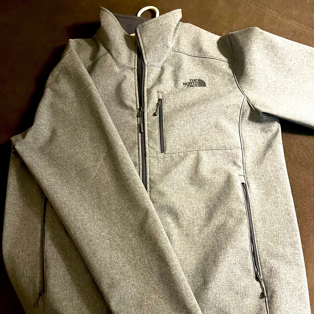 North Face windwall light heather grey full zip size XL Tall